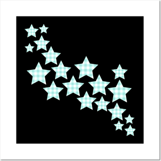 Green Gingham Stars Posters and Art